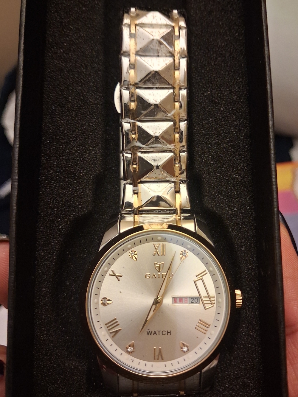 Men’s Two-Tone Silver and Gold Stainless Steel Dress Watch